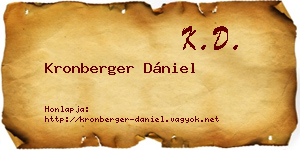 Kronberger Dániel névjegykártya
